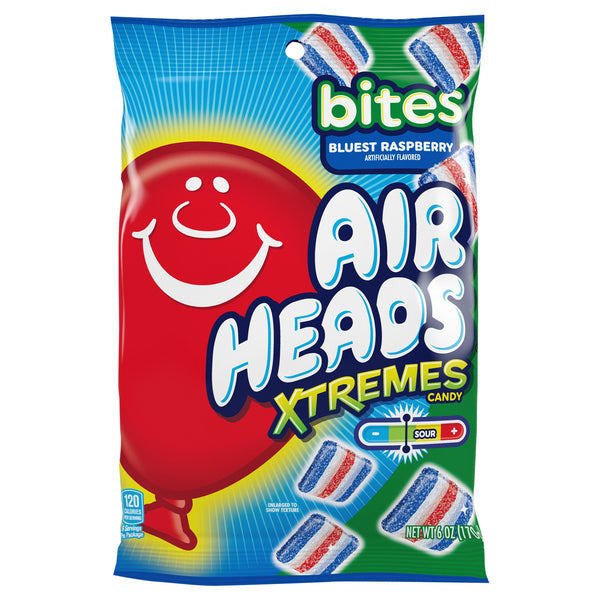 Air Heads Xtremes Bites Peg Bag Bluest Raspberry - 6 oz