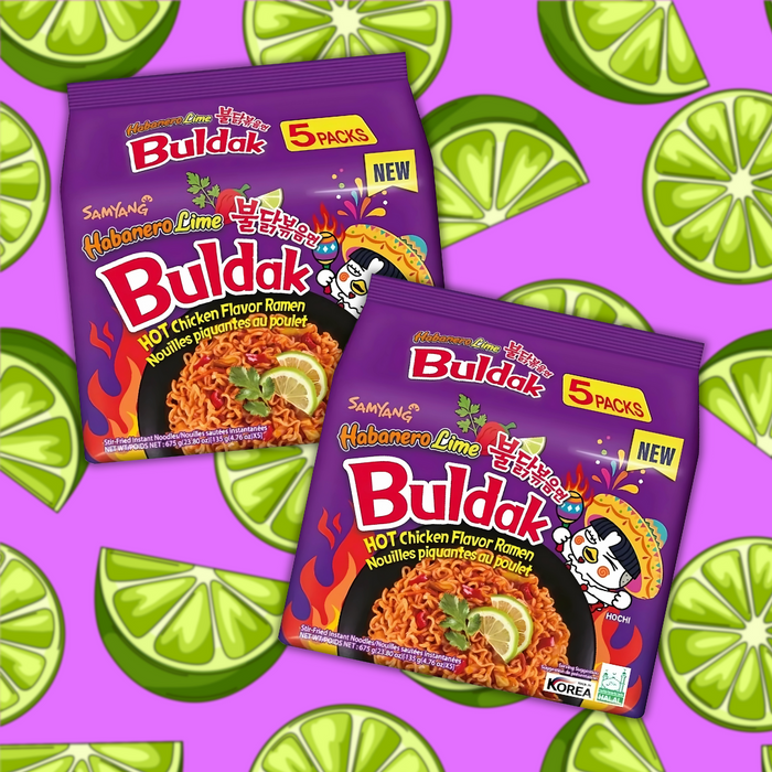 Samyang Buldak Habanero Lime Ramen – 10 Pack | Spicy Korean Noodles with Zesty Citrus Kick | Halal Certified
