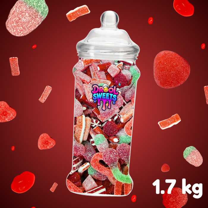Drool Sweets Red Jar – 1.7KG of Premium Strawberry & Cherry Pick ’n’ Mix!