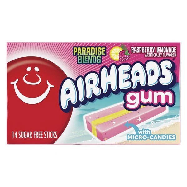 Airheads Candy Sugar-Free Chewing Gum, Raspberry Lemonade 14 Sticks 33.6g