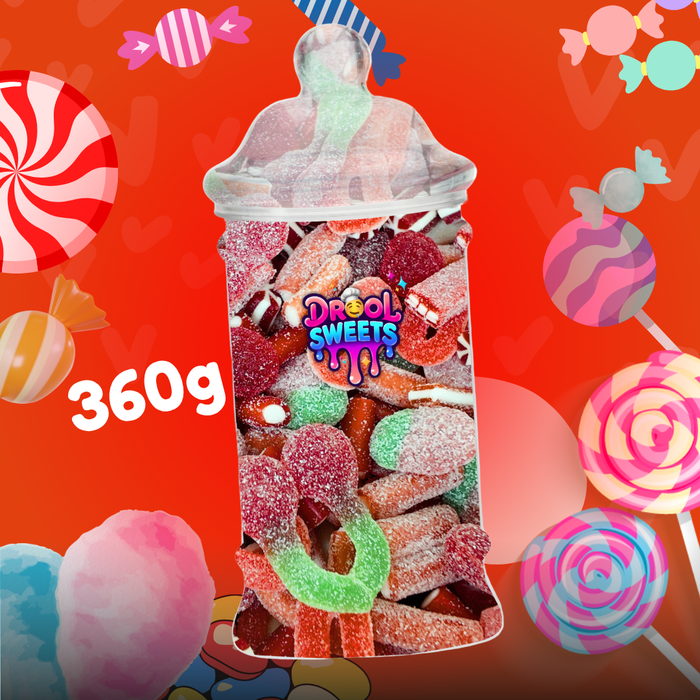 Drool Sweets Red Jar – 360g of Premium Strawberry & Cherry Pick ’n’ Mix Treats!
