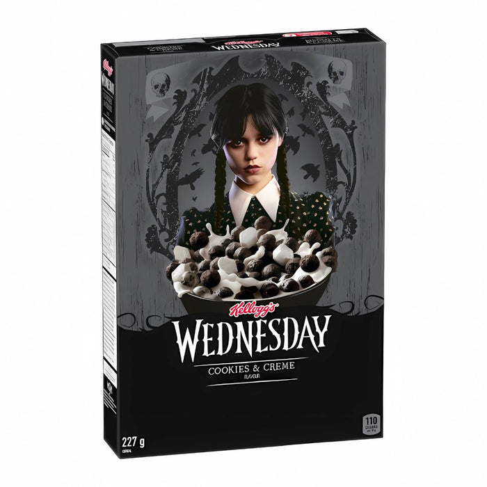 Kellogg's Wednesday Cookies & Creme Cereal 227g – Inspired by the Hit Film "Wednesday"