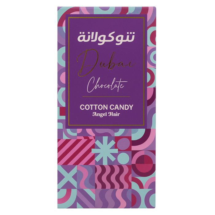 Viral Dubai Style Chocolate Bar – Cotton Candy & Pistachio Cream (Angel Hair, 200g)
