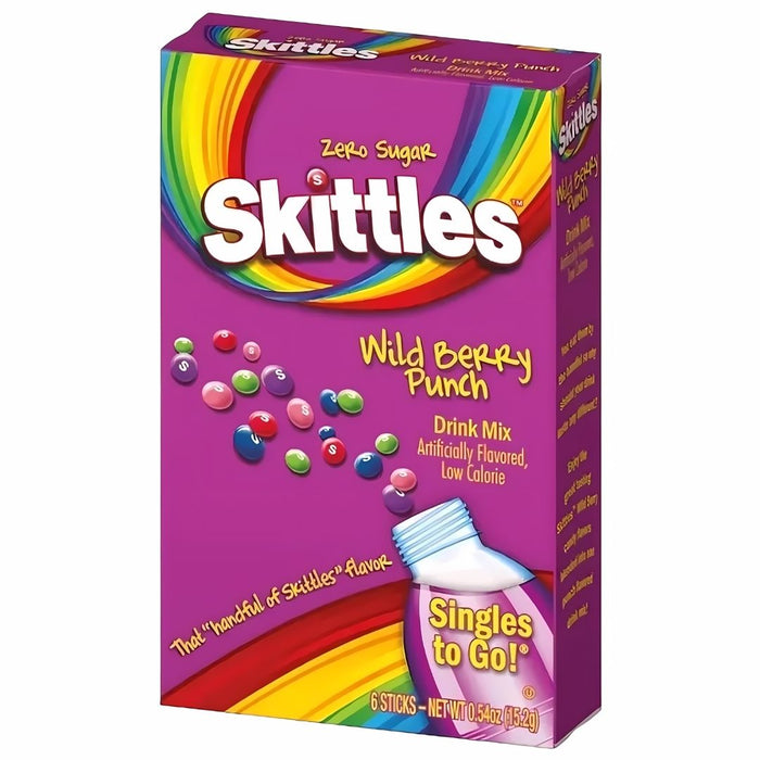 Skittles Zero Sugar Singles to Go Wild Berry Punch  (USA Import)