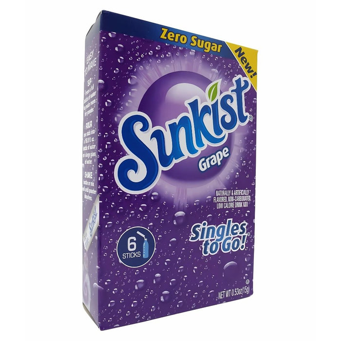 Sunkist Grape Zero Sugar Singles to Go (USA Import)