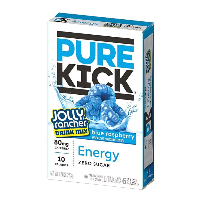 Pure Kick x Jolly Rancher Blue Raspberry Energy Drink Mix 6 pack (USA Import)