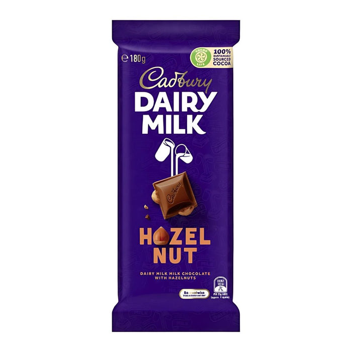 Cadbury Dairy Milk Hazelnut 180g (Australian Import)