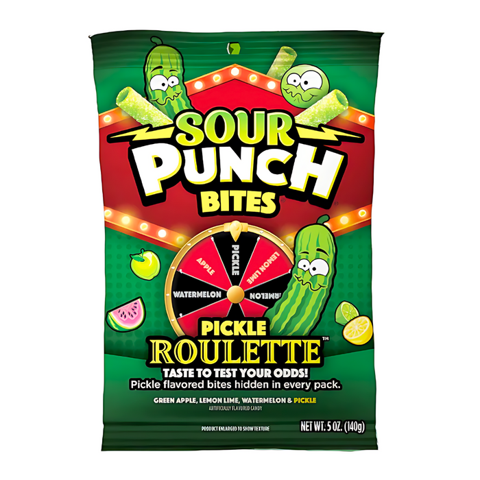 Sour Punch Pickle Roulette Bites Bag 140g (USA Import)