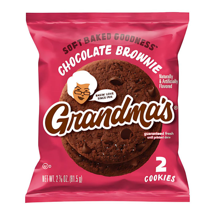 Grandma's Soft Baked Chocolate Brownie cookies - 2 pack 72g (USA Import)