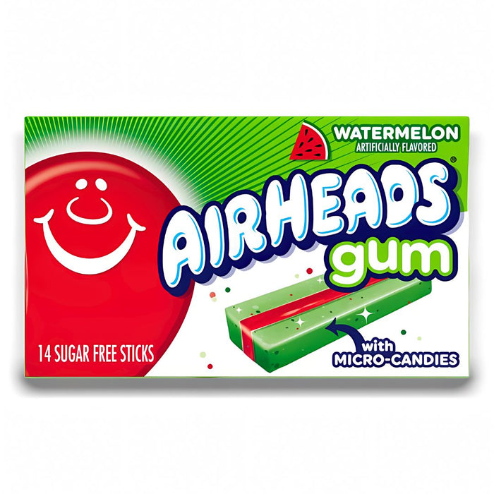 Airheads Candy Sugar-Free Chewing Gum, Watermelon 14 Sticks 35g