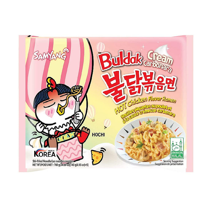 Samyang Buldak Creamy Carbonara Ramen – 10 Pack | Rich & Spicy Korean Instant Noodles | Halal Certified
