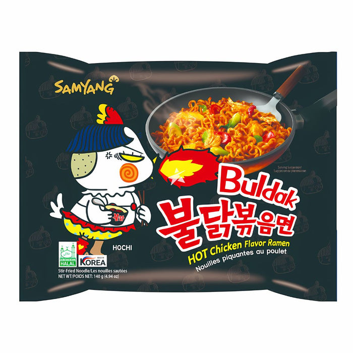 Buldak Samyang Hot Chicken Noodles 140g Stir Fried Spicy Ramen Noodle (Korean)
