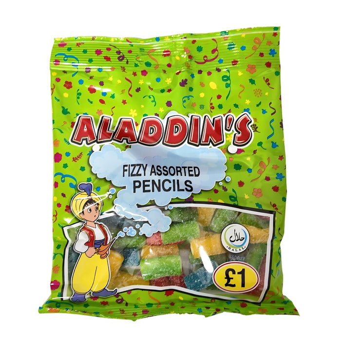 Aladdin's Fizzy Assorted Pencils - 100g (Halal)