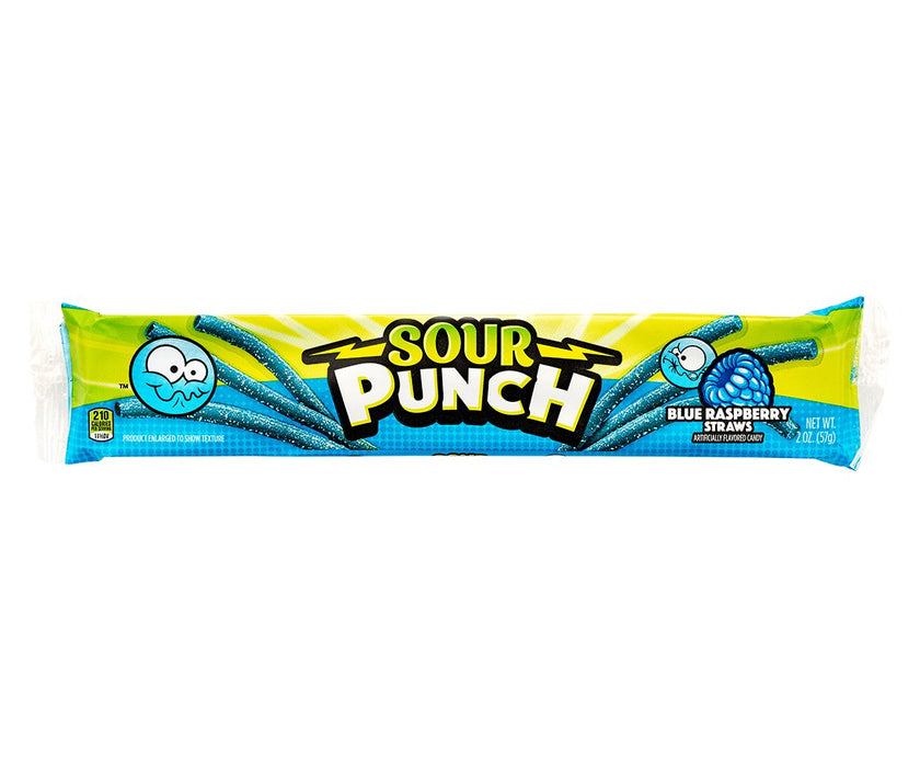 Sour Punch Blue Raspberry Straws Candy