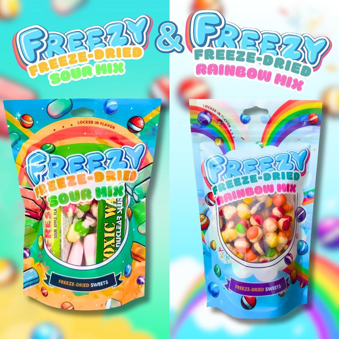 Freeze Dried Candy Bundle (1 x Rainbow Mix 120g, 1 x Sour Mix 120g)