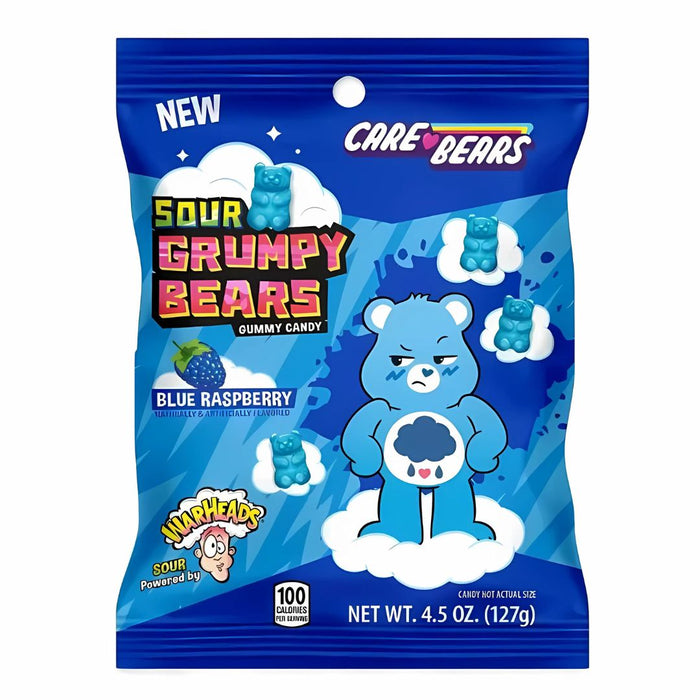 Care Bears WarHeads Sour Blue Raspberry Grumpy Bears 127g (USA Import)