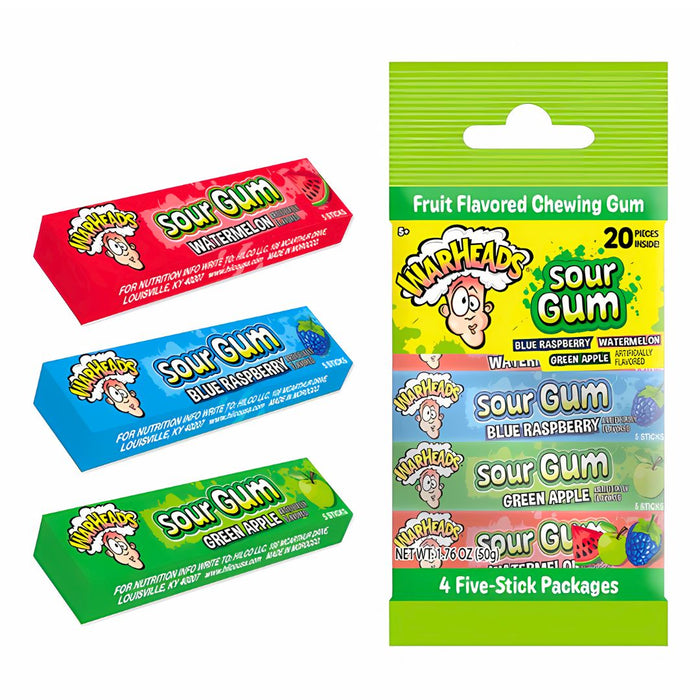 Warheads Sour Gum 4 Pack 50g