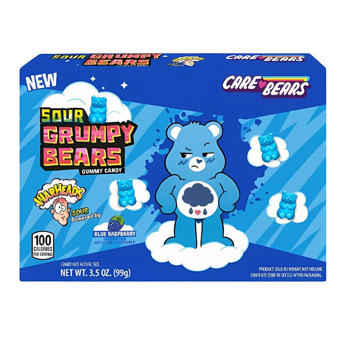 Care Bears WarHeads Sour Blue Raspberry Grumpy Bears 99g (USA Import)