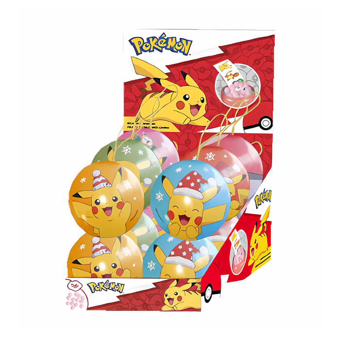 Pokémon Themed Tin Bauble with Compressed Candies – Catch Them All on Your Christmas Tree! (1 Bauble Ball)