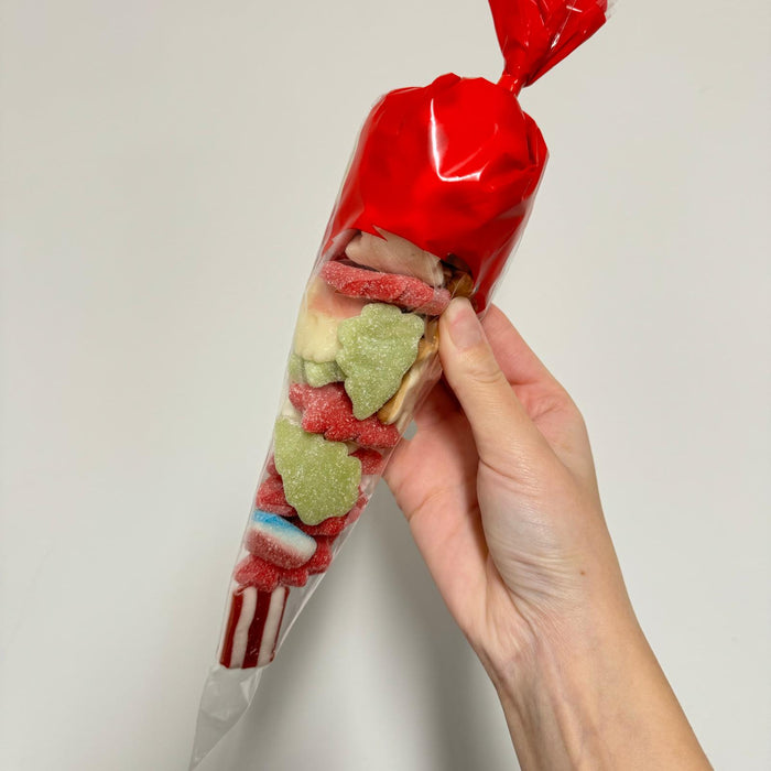 Festive Christmas Sweet Cone – 300g of Mixed Treats with Santa Logo