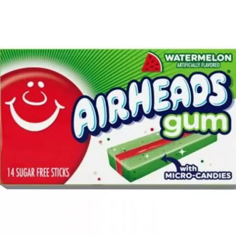Airheads Candy Sugar-Free Chewing Gum, Watermelon 14 Sticks 35g