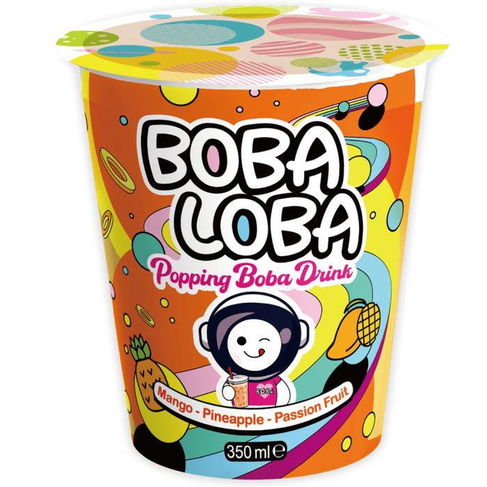Boba Loba Mango Pineapple Passion Drink Cup 350ml