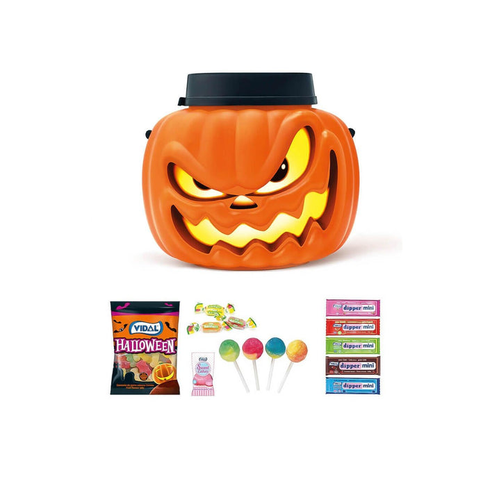 Pumpkin Scary Halloween Head Filled With Sweets Trick Or Treat Re-useable 180g