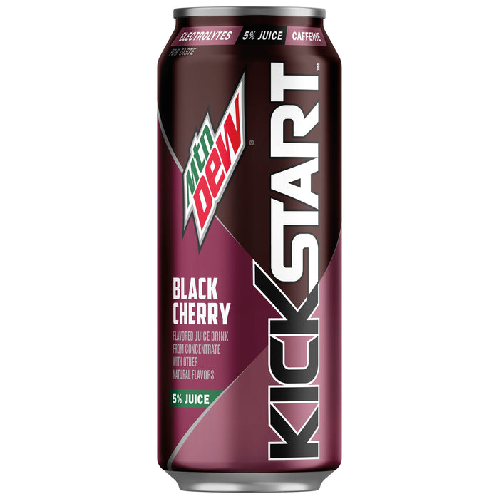 Mountain Dew, Kickstart, Energizing Black Cherry Flavored